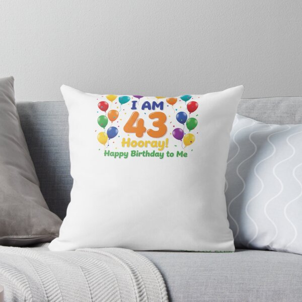 Item preview, I am 43 Hooray! Happy Birthday to Me - Tag My Shirt designed and sold by Tag My Shirt - Clothing Made to Be Written On..
