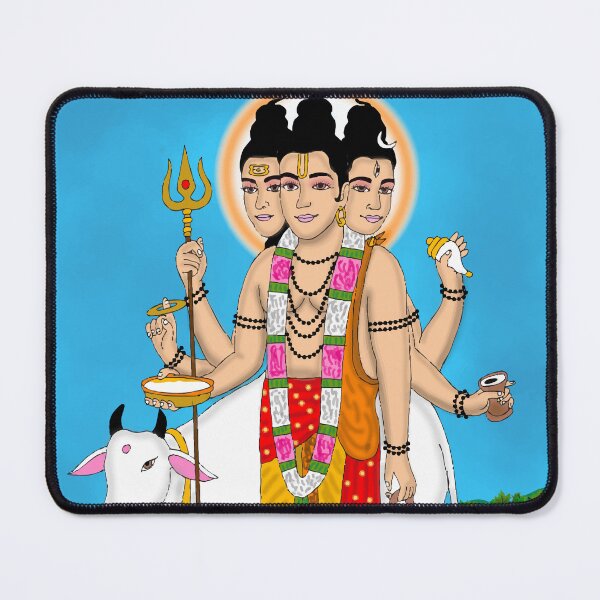 Item preview, Lord Dattatreya Divine Design – Sacred Hindu Spiritual Artwork designed and sold by Harshit_Digital_Arts.
