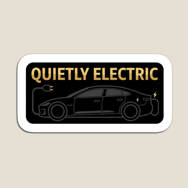 Item preview, Kawaii Gold Quietly Electric EV Car Sticker designed and sold by MonoSense.