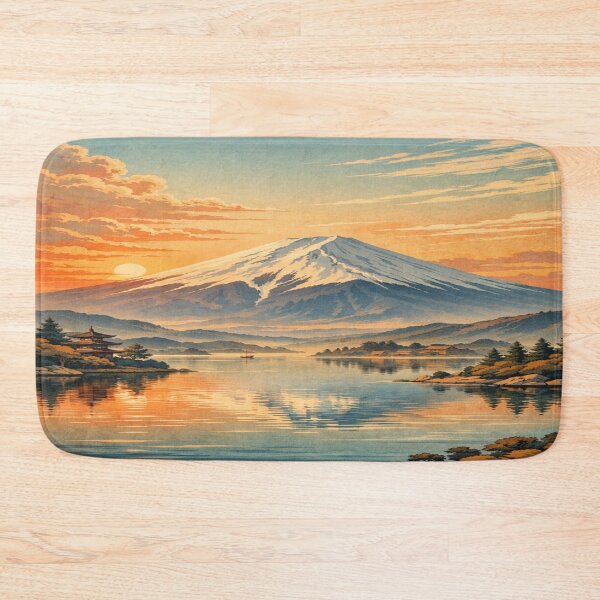 Item preview, Vintage Mount Fuji Japan Travel Poster – Retro Japanese Landscape Sunrise Wall Art designed and sold by Globalcitytees.