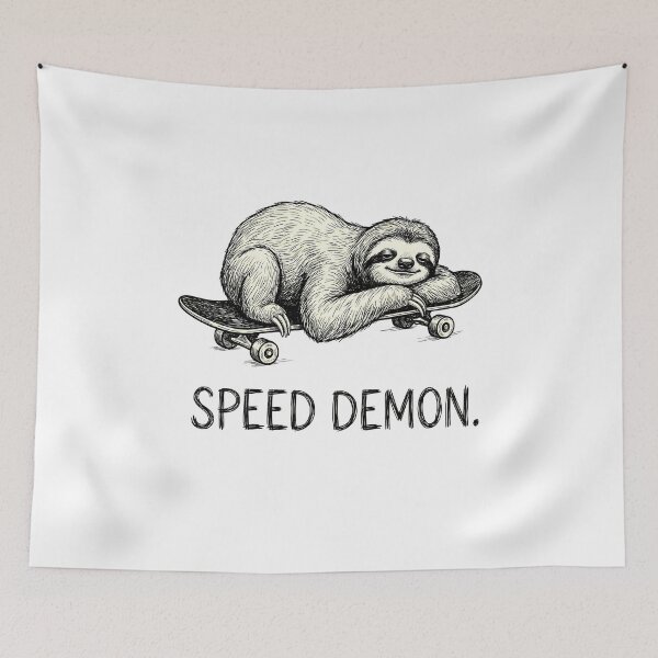 Item preview, Lazy Sloth Speed Demon Skateboarder designed and sold by k3rstman1.