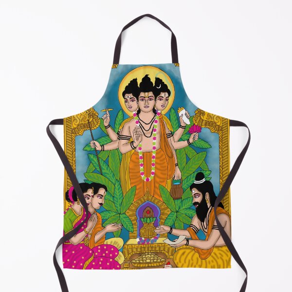 Item preview, Lord Dattatreya Spiritual Illustration – Hindu Mythology Design designed and sold by Harshit_Digital_Arts.