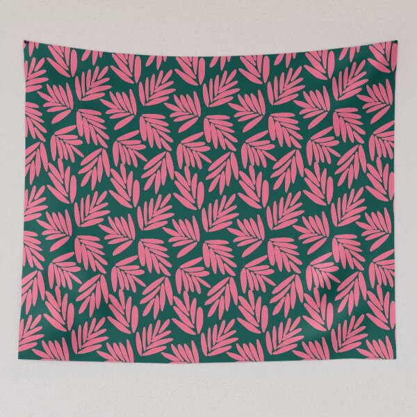 Aperçu de l'œuvre Feuilles de corail audacieuses sur la bouteille verte créée et vendue par Pattern-Design.
