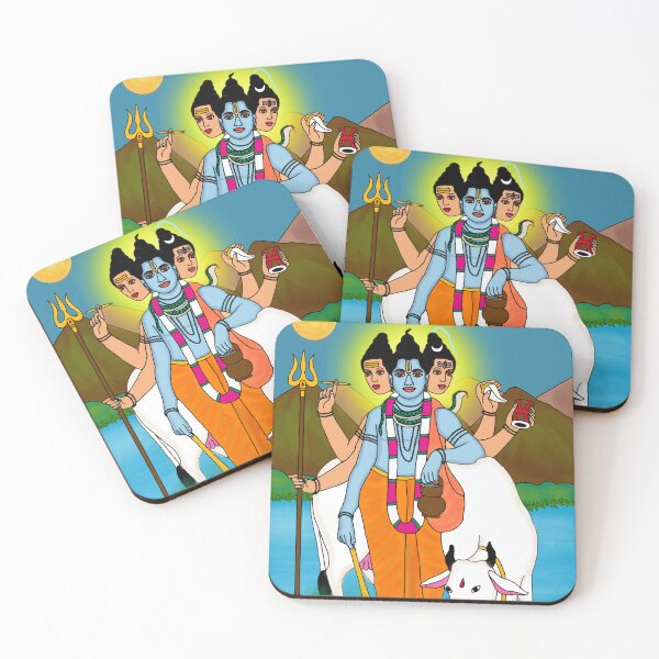 Item preview, Lord Dattatreya Artistic Design – Devotional Hindu Drawing designed and sold by Harshit_Digital_Arts.