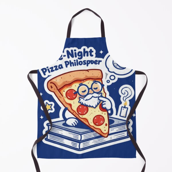 Item preview, Late-Night Pizza Philosopher – Funny Food Doodle Sticker designed and sold by HustleHue.
