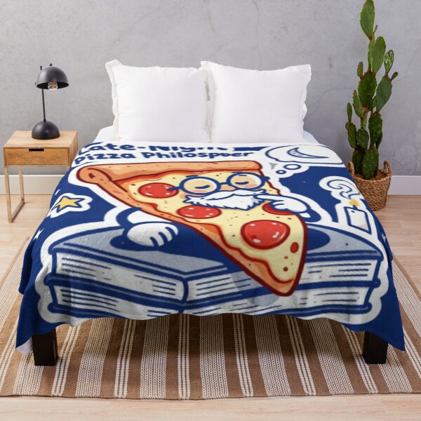 Item preview, Late-Night Pizza Philosopher – Funny Food Doodle Sticker designed and sold by HustleHue.