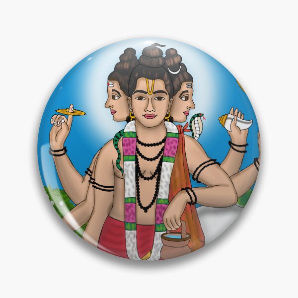 Item preview, Lord Dattatreya Sacred Art Design – Indian Spiritual Illustration designed and sold by Harshit_Digital_Arts.