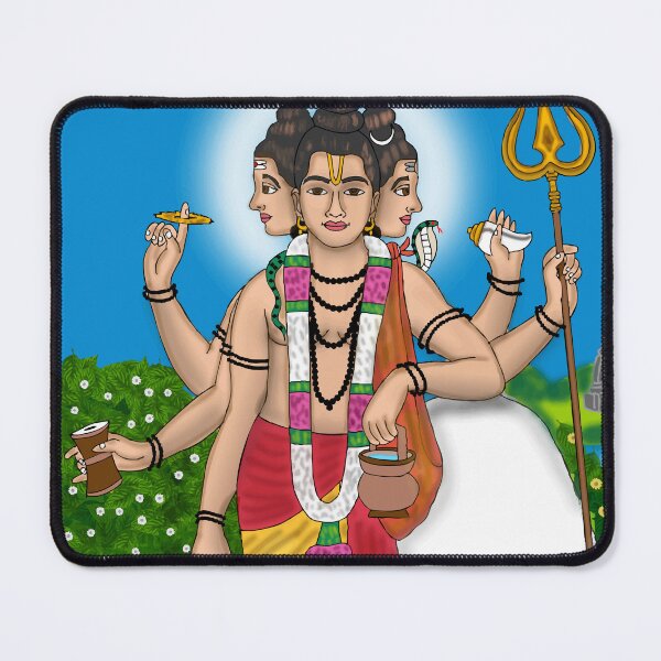 Item preview, Lord Dattatreya Sacred Art Design – Indian Spiritual Illustration designed and sold by Harshit_Digital_Arts.