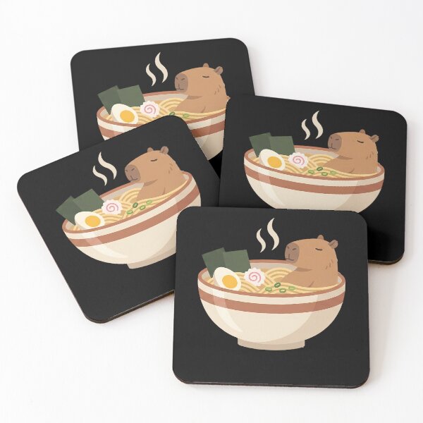 Item preview, Cute Capybara Relaxing Ramen Noodle Bath designed and sold by k3rstman1.