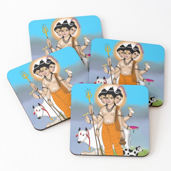 Item preview, Lord Dattatreya Devotional Design – Mystical Hindu Art designed and sold by Harshit_Digital_Arts.