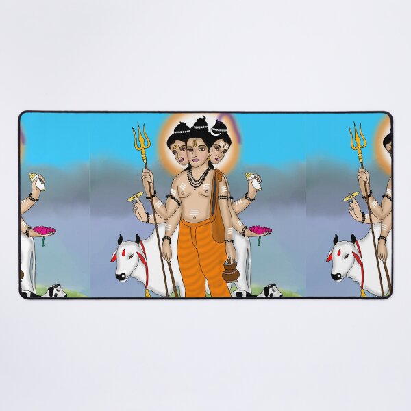 Item preview, Lord Dattatreya Devotional Design – Mystical Hindu Art designed and sold by Harshit_Digital_Arts.