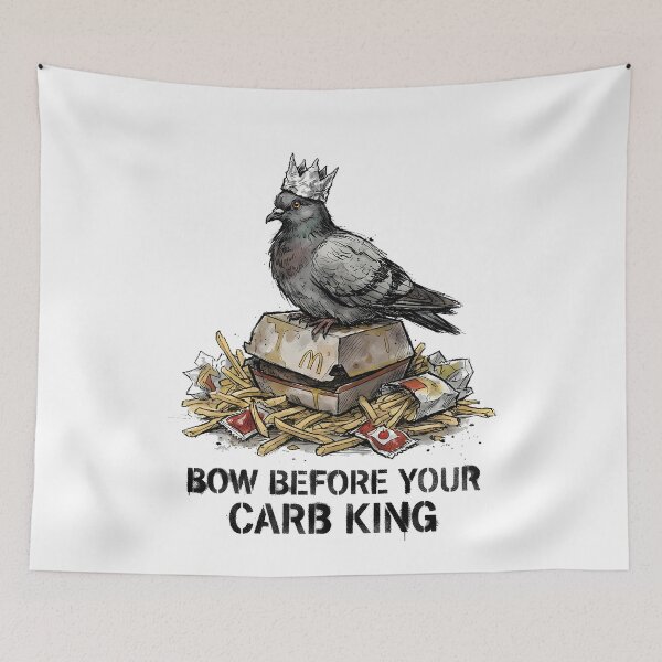 Item preview, Pigeon Carb King Fast Food Humor designed and sold by k3rstman1.
