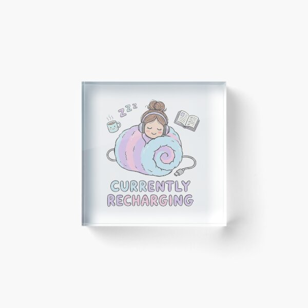 Item preview, Currently Recharging Cozy Kawaii Girl designed and sold by Molcajetee.