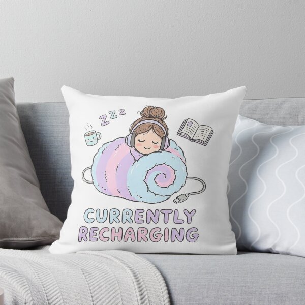 Item preview, Currently Recharging Cozy Kawaii Girl designed and sold by Molcajetee.