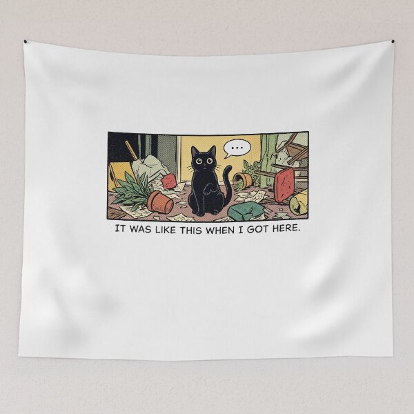 Item preview, Mischievous Black Cat Messy Room Comic designed and sold by k3rstman1.