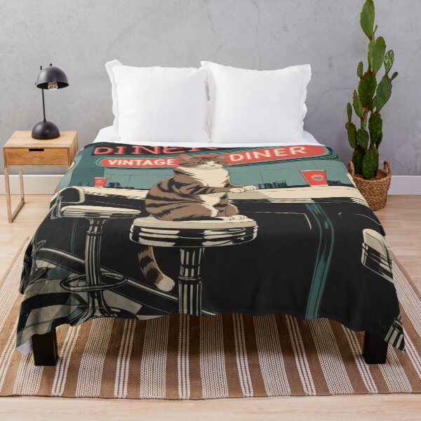 Item preview, Vintage Diner Tabby Cat Illustration designed and sold by LEO'S CREATURE　れおずくりーちゃー.