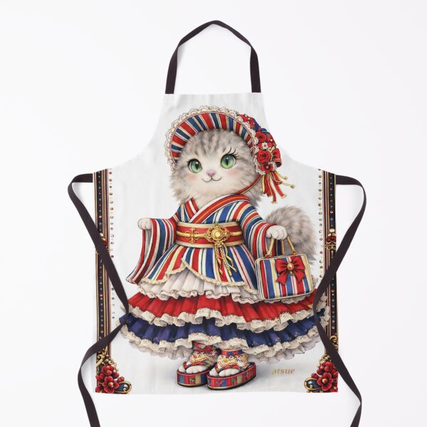 Item preview, Scarlet & Sapphire Kimono Cat – Bold Japanese Fantasy designed and sold by atsue-no-e.