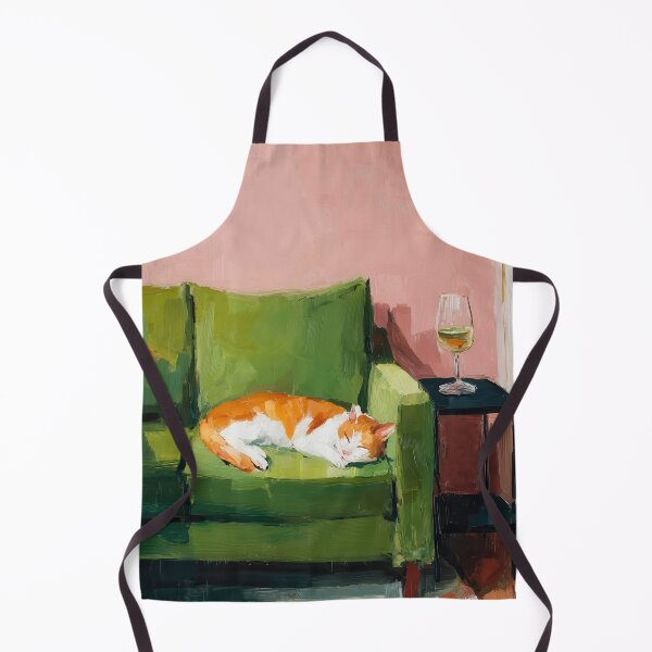 Item preview, Cat on Green Couch, Colorful Art designed and sold by vintagevivian.