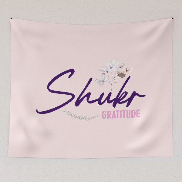 Item preview, Shukr Gratitude Floral Aesthetic Islamic Spiritual Quote Art designed and sold by Miniature Store.