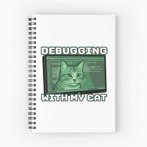 Item preview, Debugging With My Cat Shirt Funny Programmer Tee Coding Cat  designed and sold by HairballsSheds.