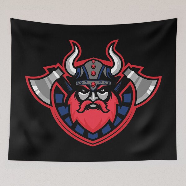 Item preview, Fierce Norwegian Viking Warrior Mascot with Horned Helmet and Red Beard designed and sold by Oblique21.