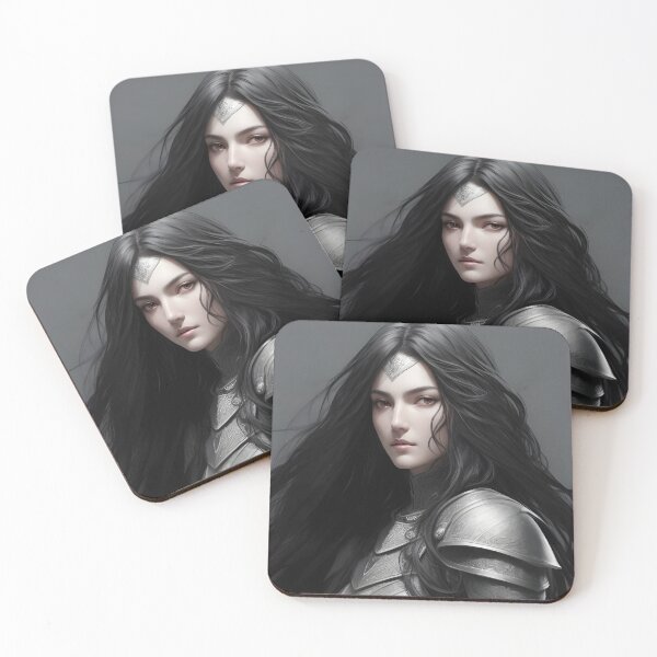 Item preview, The Noble Knight Fantasy Woman Warrior Illustration Art designed and sold by PrithviApparels.