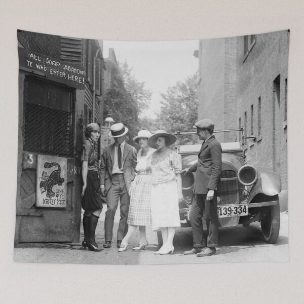 Item preview, Prohibition, Young People at Speakeasy, Black and White Vintage Art designed and sold by vintagevivian.