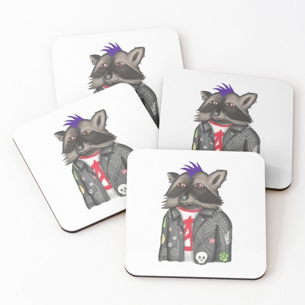 Item preview, punk raccoon designed and sold by thecamillest.