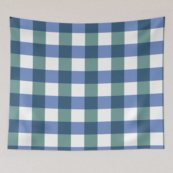 Item preview, Dusty Blue and Teal Gingham designed and sold by KatelynDesigns-.