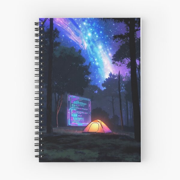 Item preview, Starry Night Wilderness Code - Solo Camping & Sci-Fi Programmer Art designed and sold by LuxeBuzz.