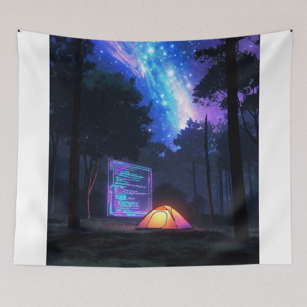 Item preview, Starry Night Wilderness Code - Solo Camping & Sci-Fi Programmer Art designed and sold by LuxeBuzz.
