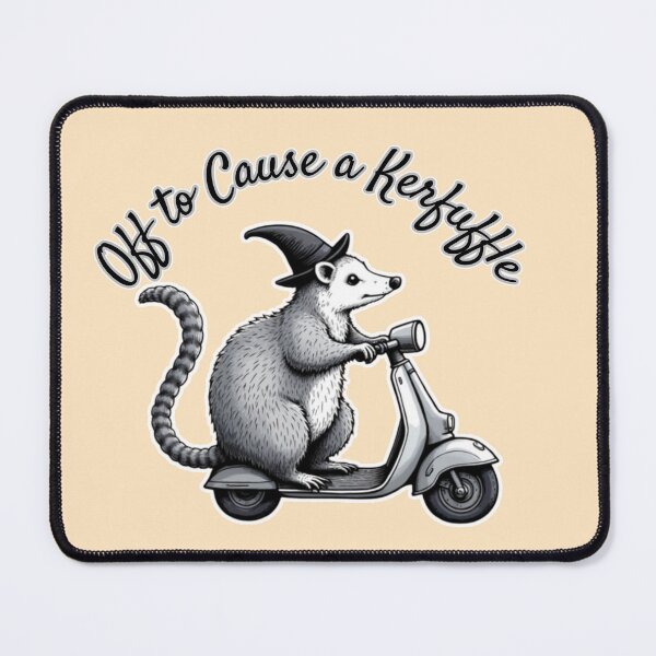 Item preview, Off to Cause a Kerfuffle - Funny Opossum on Scooter designed and sold by PriyaMagic.