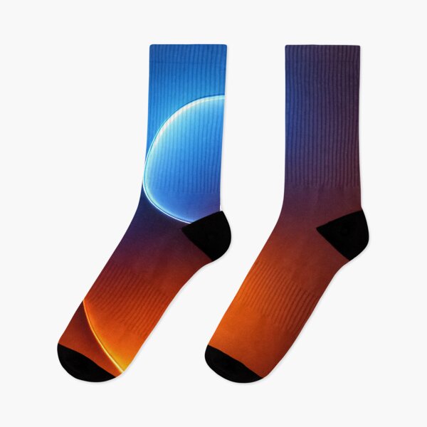 Item preview, Neon Yin Yang Glow – Blue & Orange Minimal Gradient designed and sold by Kaleidoscope Print.