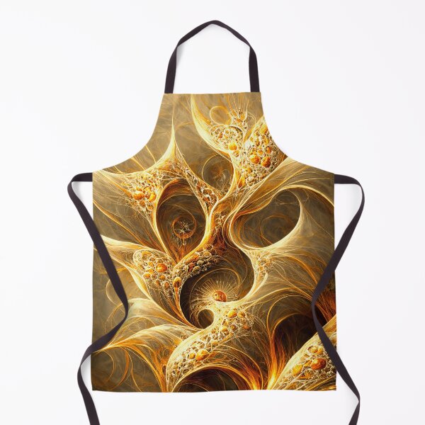 Item preview, Golden Fractal Bloom – Luminous Abstract Filigree Flames designed and sold by Kaleidoscope Print.