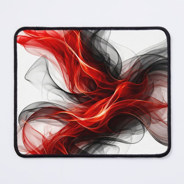 Item preview, Crimson & Smoke Flow – Red Black Abstract Silk Flames designed and sold by Kaleidoscope Print.