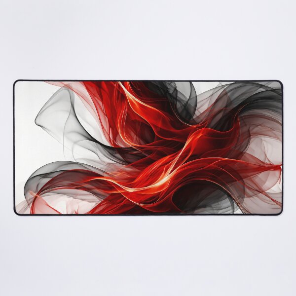Item preview, Crimson & Smoke Flow – Red Black Abstract Silk Flames designed and sold by Kaleidoscope Print.