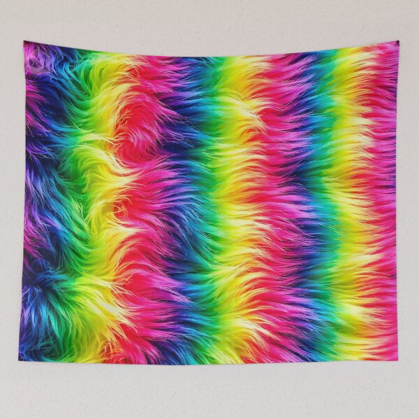 Item preview, Rainbow Fur Waves – Vibrant Psychedelic Fluffy Texture designed and sold by Kaleidoscope Print.