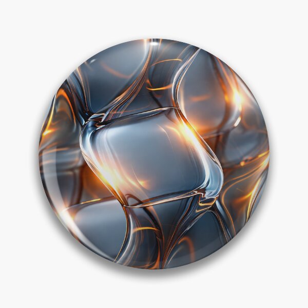Item preview, Molten Glass Flow – Futuristic Amber Light Abstract designed and sold by Kaleidoscope Print.