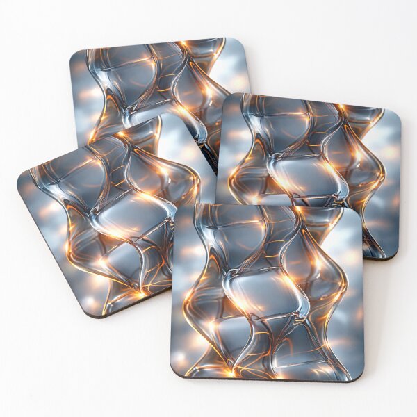 Item preview, Molten Glass Flow – Futuristic Amber Light Abstract designed and sold by Kaleidoscope Print.