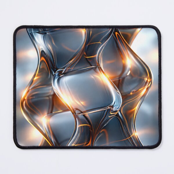 Item preview, Molten Glass Flow – Futuristic Amber Light Abstract designed and sold by Kaleidoscope Print.