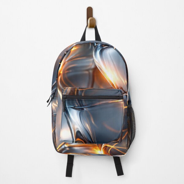 Item preview, Molten Glass Flow – Futuristic Amber Light Abstract designed and sold by Kaleidoscope Print.