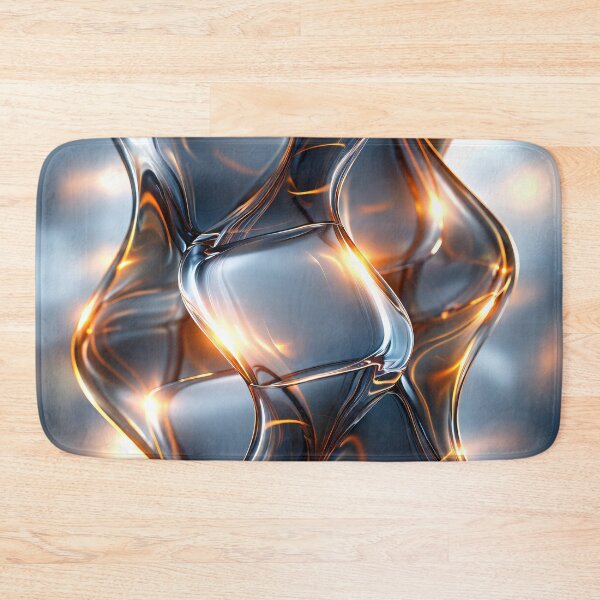 Item preview, Molten Glass Flow – Futuristic Amber Light Abstract designed and sold by Kaleidoscope Print.