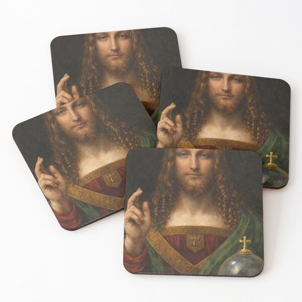 Item preview, Divine Redeemer Oil Painting | Renaissance Inspired Christian Wall Art | Sacred Portrait  designed and sold by Artist Bishhnu Banerji.