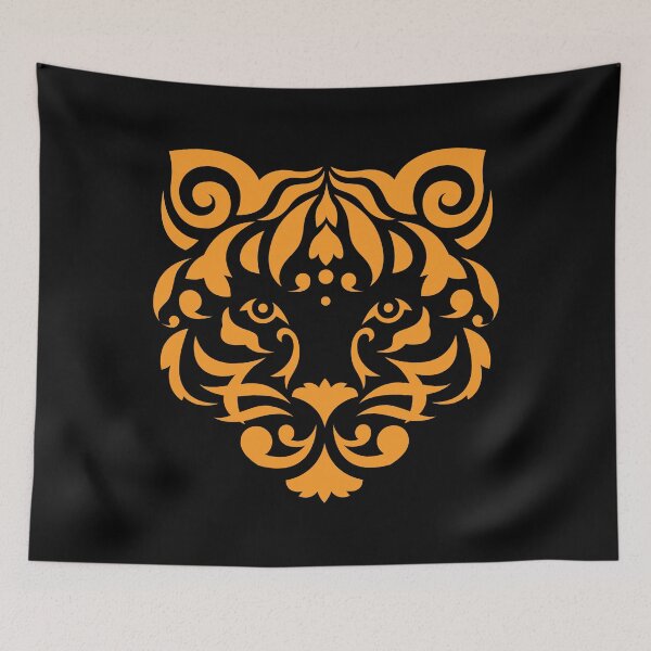 Item preview, Ornamental Orange Tiger Head Tribal Art Design designed and sold by Oblique21.