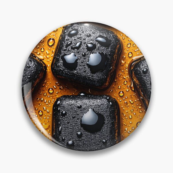Item preview, Black Ice Cubes on Golden Glow – Luxury Abstract Macro designed and sold by Kaleidoscope Print.