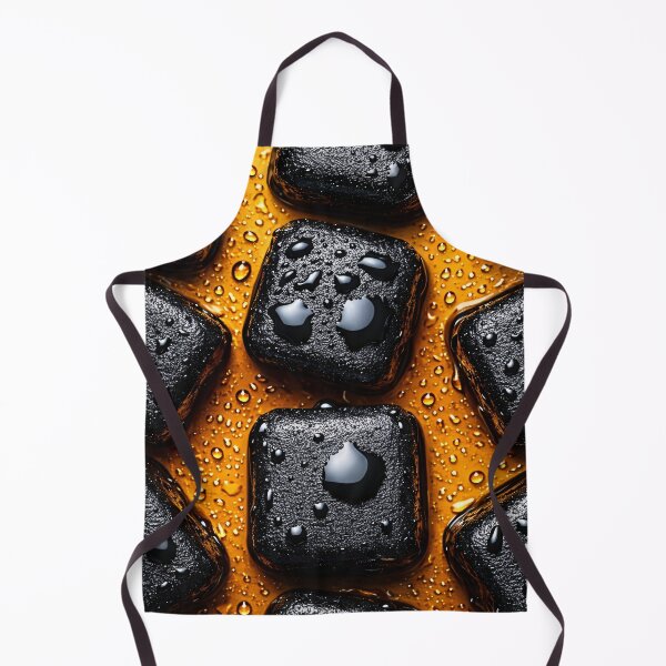 Item preview, Black Ice Cubes on Golden Glow – Luxury Abstract Macro designed and sold by Kaleidoscope Print.