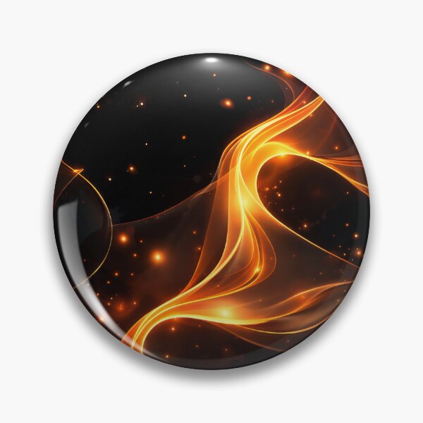 Item preview, Ember Silk Flow – Glowing Orange Light Ribbons on Black designed and sold by Kaleidoscope Print.