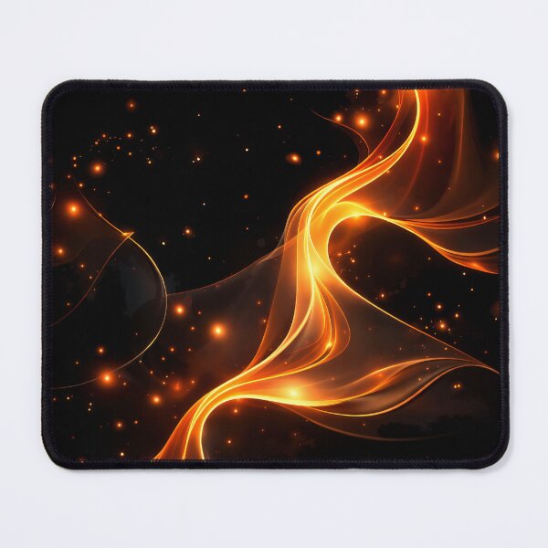 Item preview, Ember Silk Flow – Glowing Orange Light Ribbons on Black designed and sold by Kaleidoscope Print.