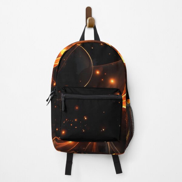 Item preview, Ember Silk Flow – Glowing Orange Light Ribbons on Black designed and sold by Kaleidoscope Print.