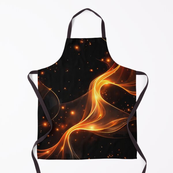 Item preview, Ember Silk Flow – Glowing Orange Light Ribbons on Black designed and sold by Kaleidoscope Print.